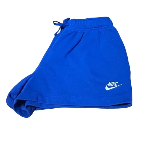 Nike Blue Sweat Shorts Women’s Large Cotton Blend Drawstring Athletic - Picture 3 of 10